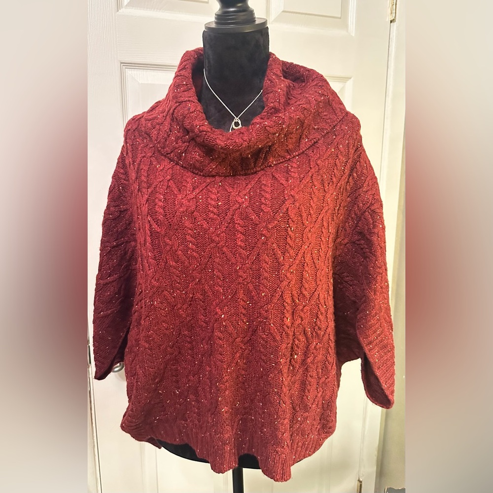 St. John's Bay Burgundy poncho